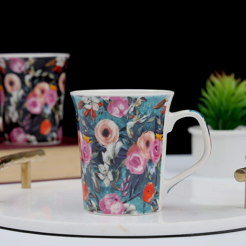 Floral pattern Luxury Bone-China Mug 350 ML