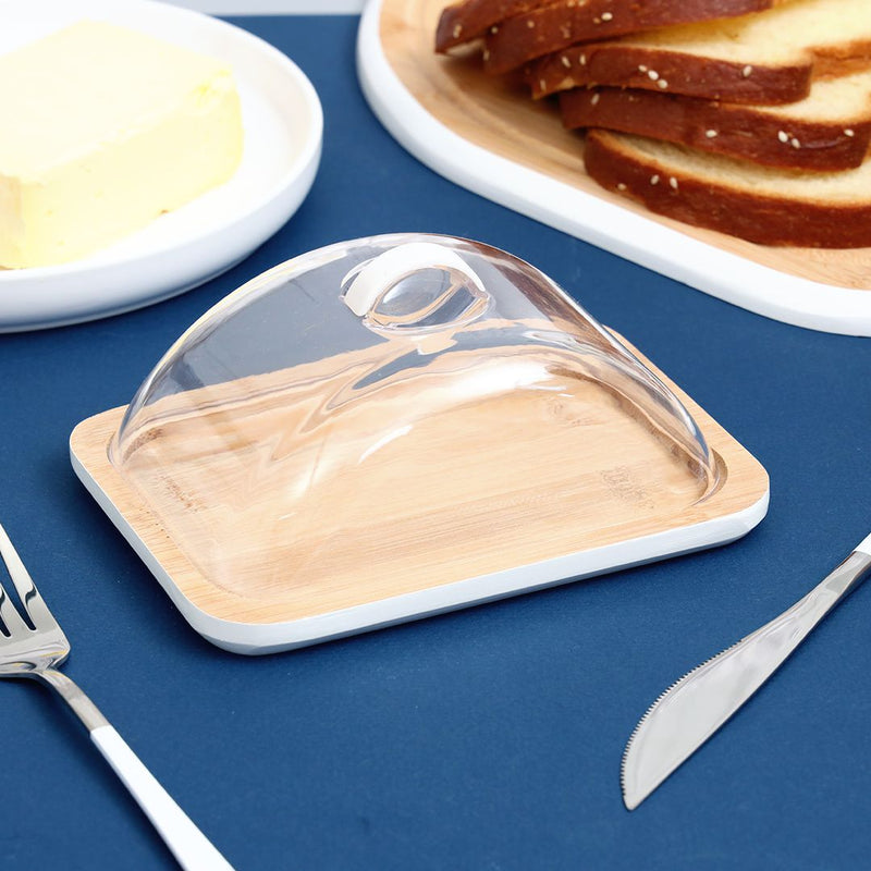 Bamboo Butter Serving Tray with Acrylic Cover