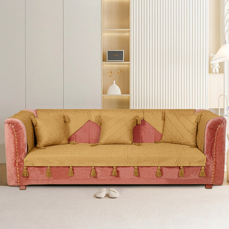 Premium Jacquard Sofa Cover Lime