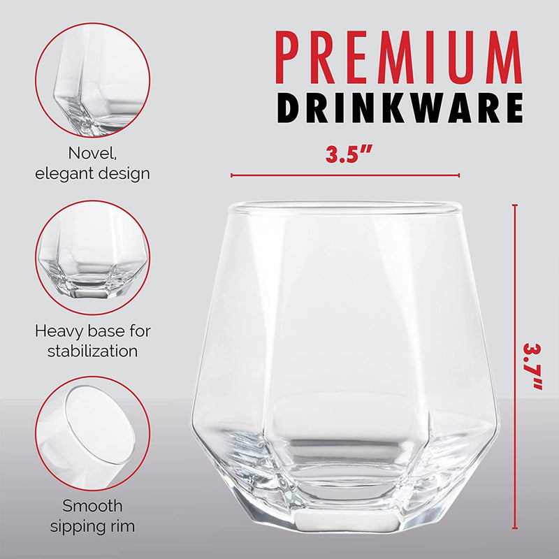 Diamond Shaped Anti Rocking Glass Set- 6 Pcs