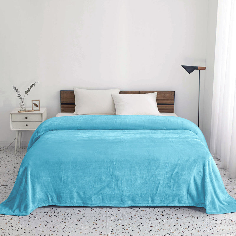 Supersoft 310 gsm Snuggly AC Fleece Blanket Sky Blue