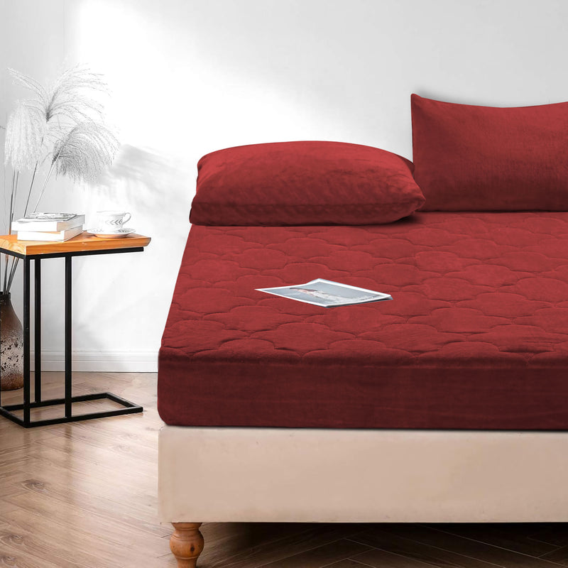 Plush Quilted Fleece Fitted Sheet