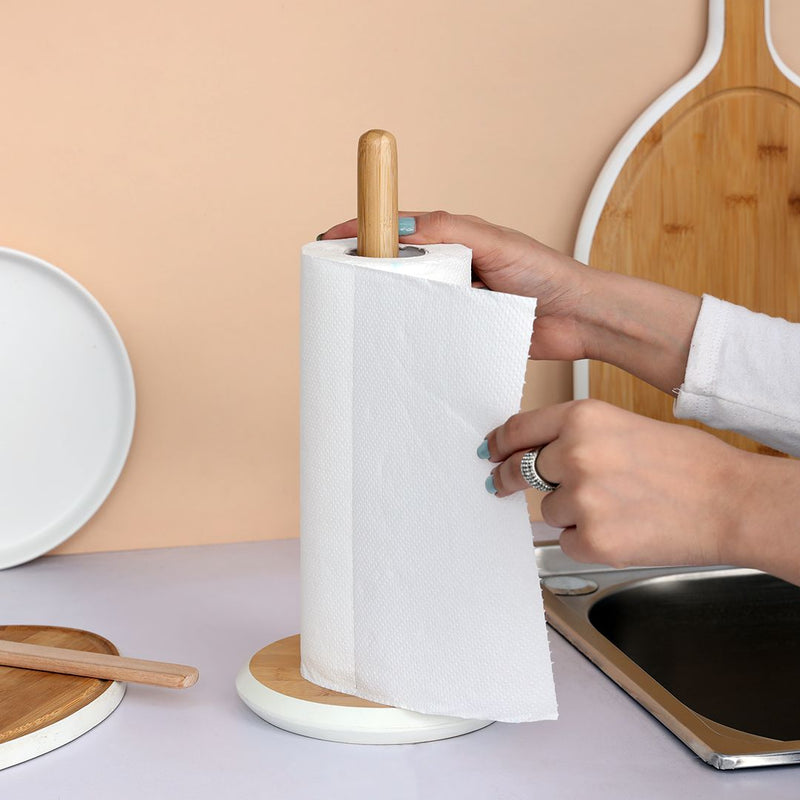 Tessie & Jessie Bamboo Wooden Tissue Roll Holde