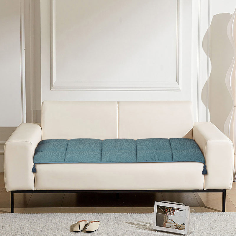 Premium Jacquard Sofa Topper Blue