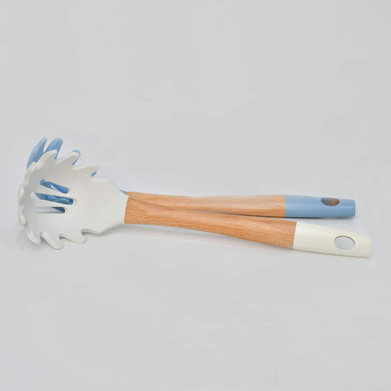Tessie and Jessie Bamboo wood Silicon Spaghetti Server Spoon (4410329432173)