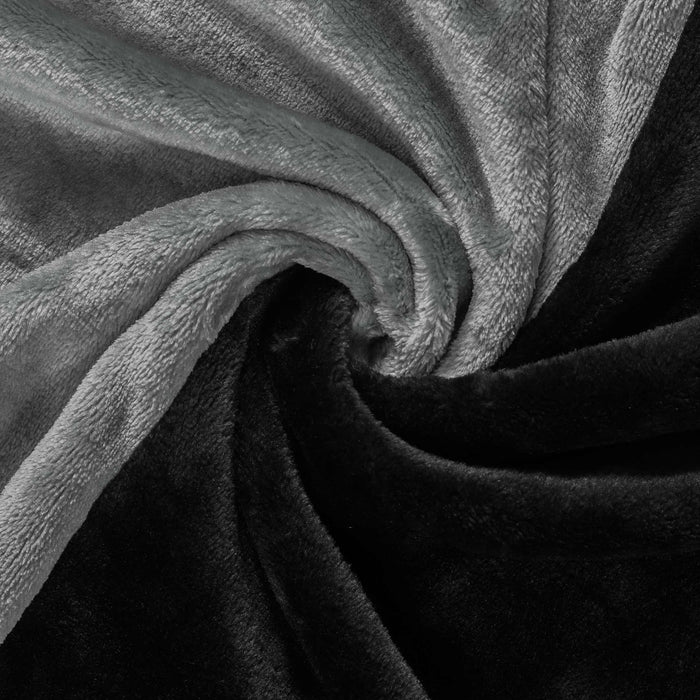 Horizontal Bicolor Fleece Fitted Sheet (Grey-Black)