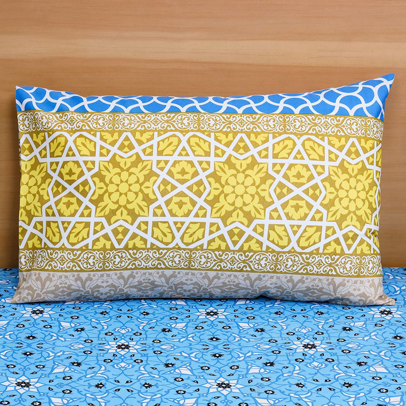Floral Pattern Rich Cotton Bedsheet Set- 3 Pcs