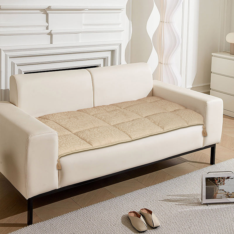 Premium Jacquard Sofa Topper Sand