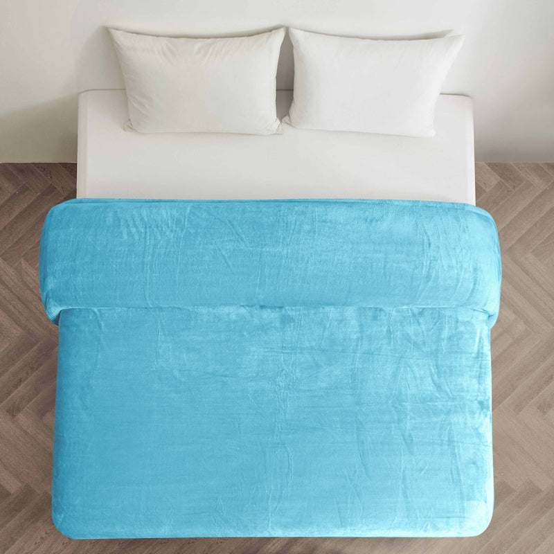 Supersoft 310 gsm Snuggly AC Fleece Blanket Sky Blue