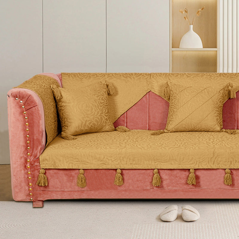 Premium Jacquard Sofa Cover Lime