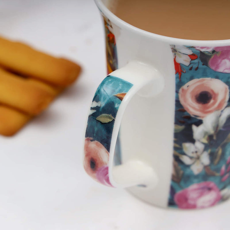 Floral pattern Luxury Bone-China Mug 350 ML