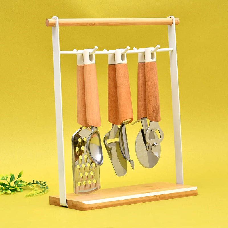Tessie & Jessie 6 Pieces Utensil Set With  Stand