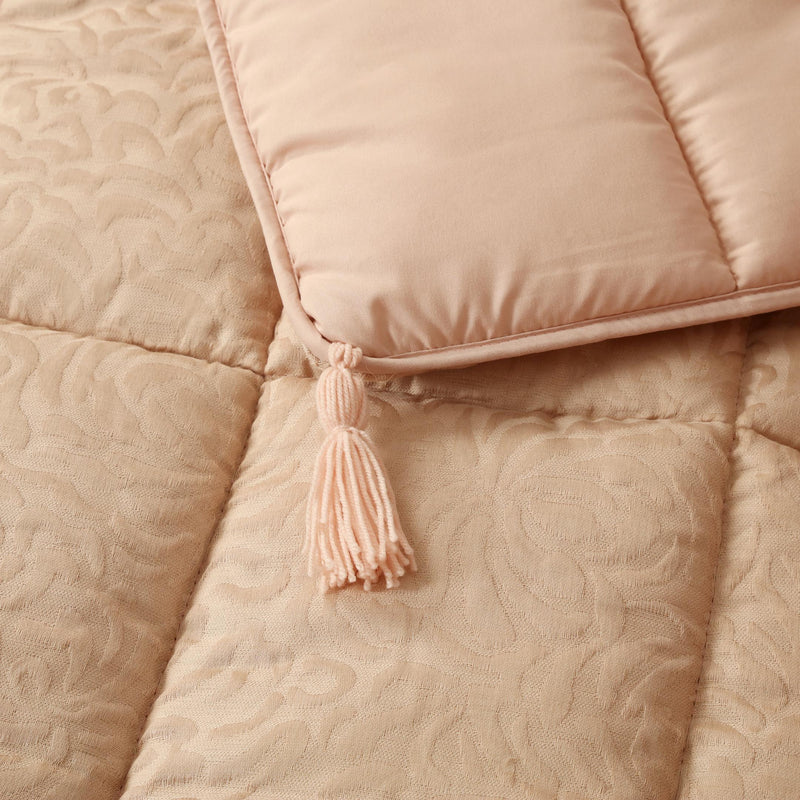 Premium Jacquard Sofa Topper Baby Pink
