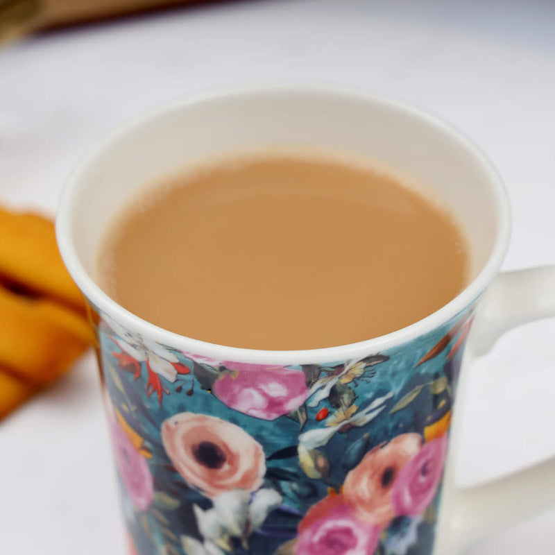 Floral pattern Luxury Bone-China Mug 350 ML