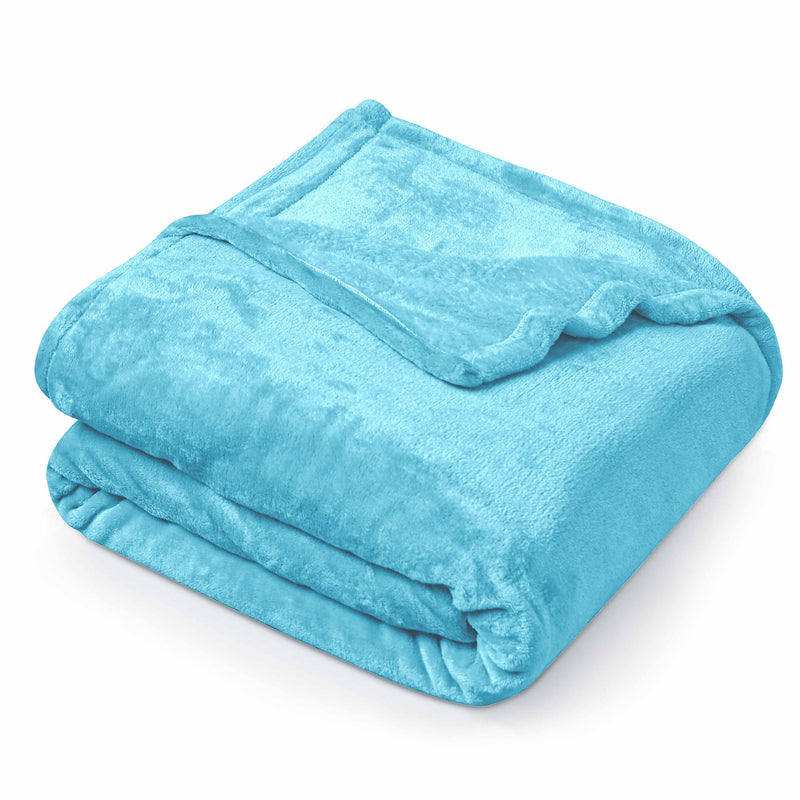 Supersoft 310 gsm Snuggly AC Fleece Blanket Sky Blue
