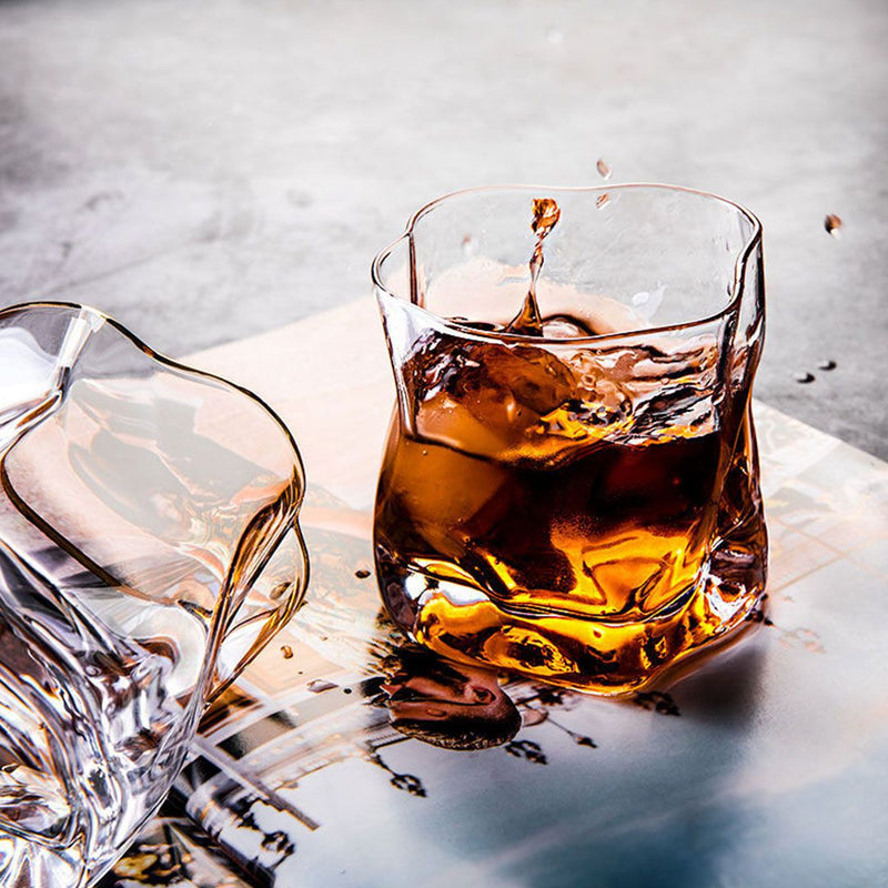 Classic Old Fashioned Wavy Glass Set- 6 Pcs