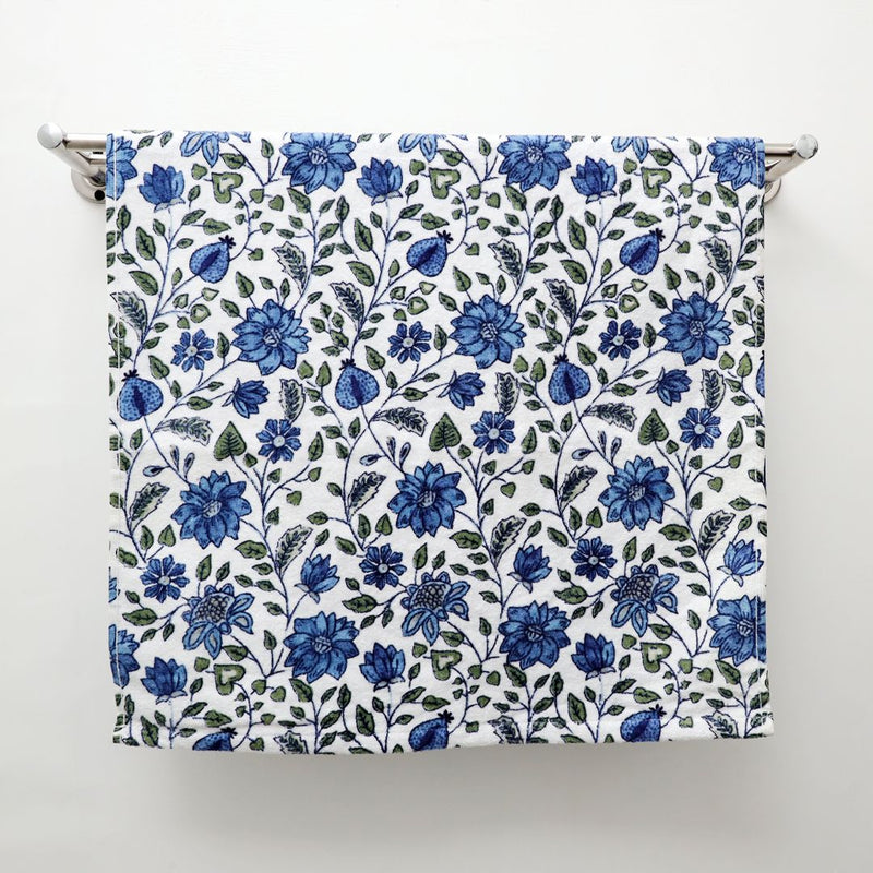 Blue N Green Floral Design Hand Towel