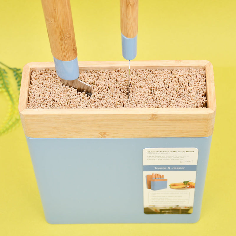 Tessie & Jessi Bamboo Knife Holder with sticks