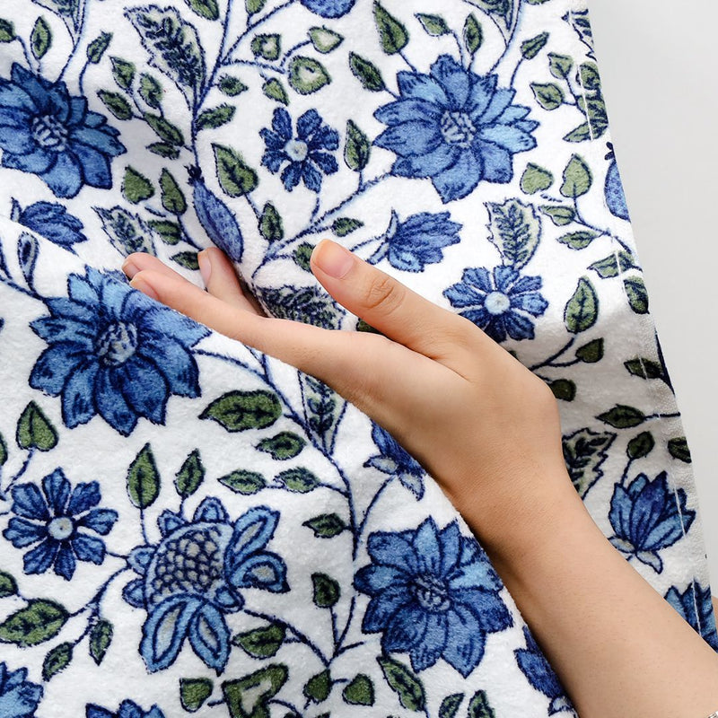Blue N Green Floral Design Hand Towel