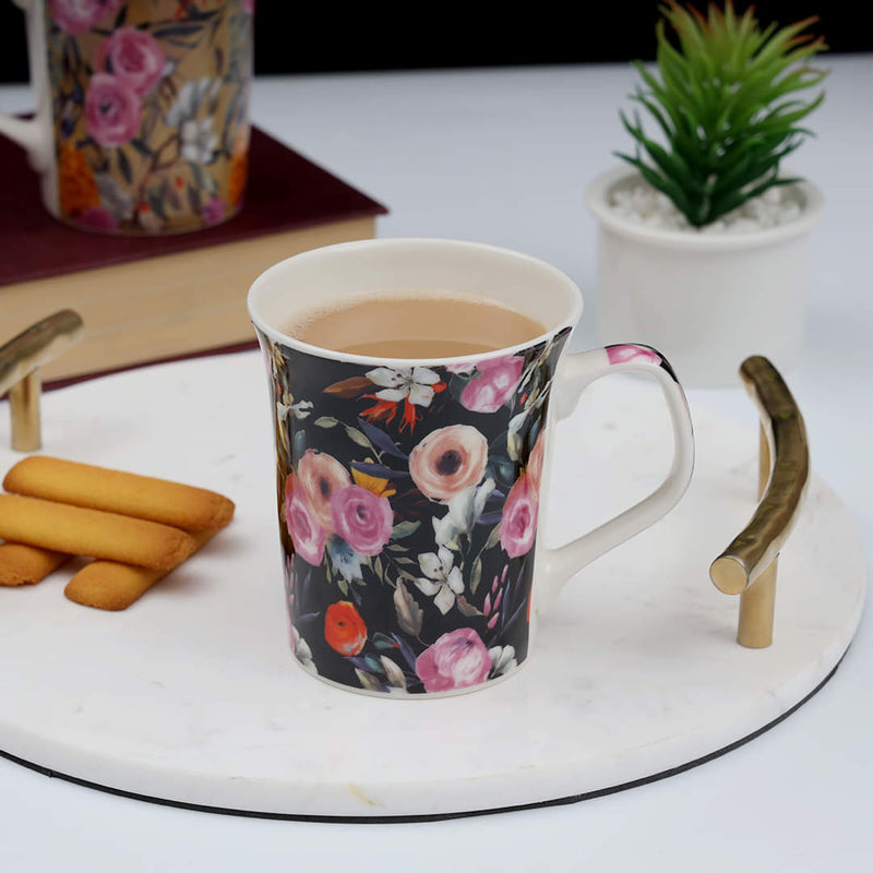Floral pattern Luxury Bone-China Mug 350 ML
