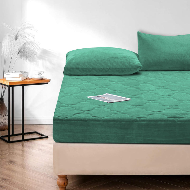 Plush Quilted Fleece Fitted Sheet