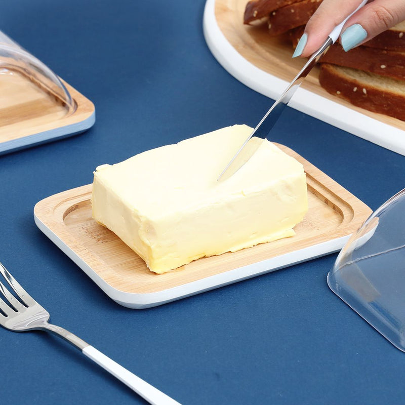 Bamboo Butter Serving Tray with Acrylic Cover