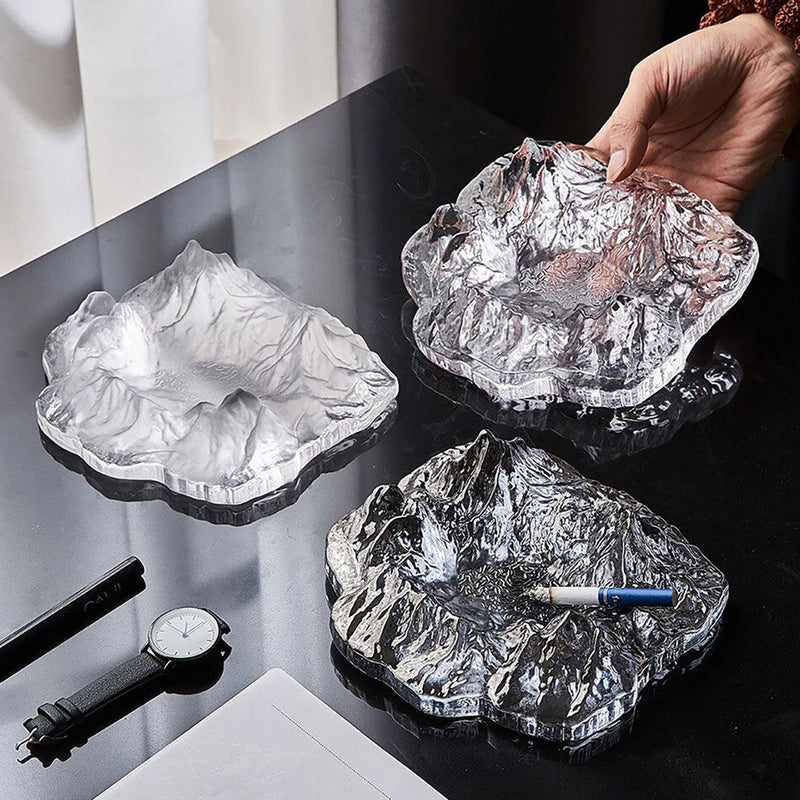 Ice Mount Crystal Trendy Glass Ashtray