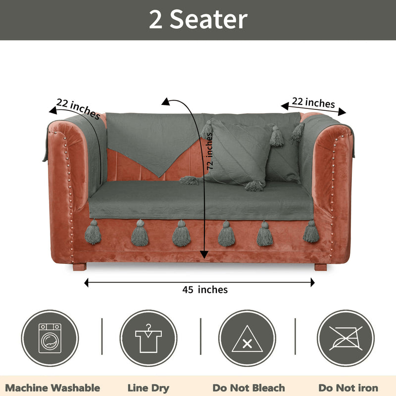 Grey Luxury French Matelasse Sofa Cover