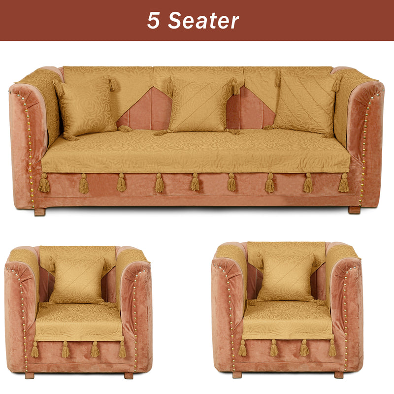 Premium Jacquard Sofa Cover Lime