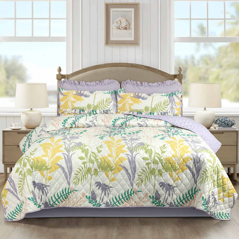 Pastel Meadow Quilted Bedspread