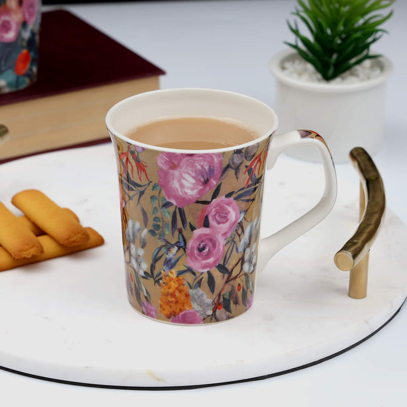 Floral pattern Luxury Bone-China Mug 350 ML
