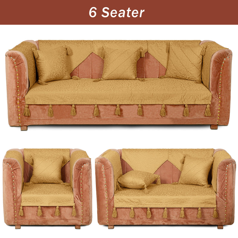 Premium Jacquard Sofa Cover Lime