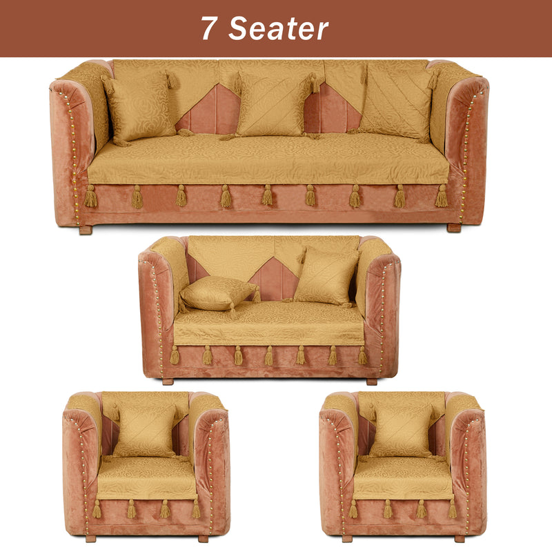 Premium Jacquard Sofa Cover Lime