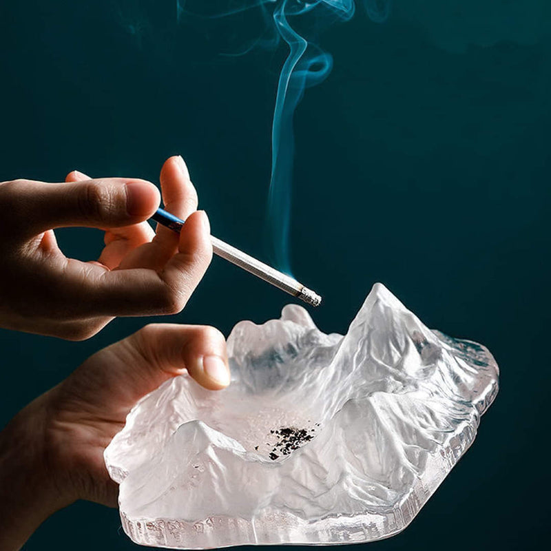 Ice Mount Crystal Trendy Glass Ashtray