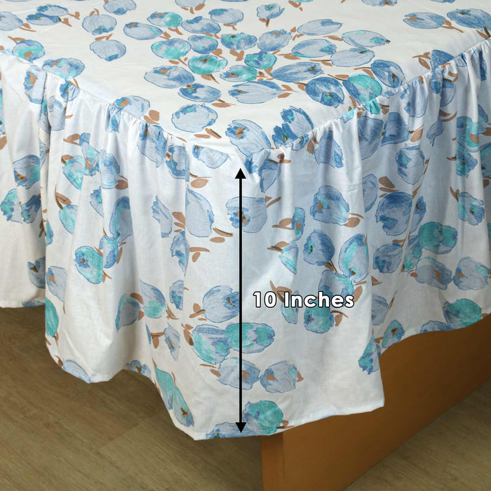 Azure Symphony Ruffled Fitted Sheet