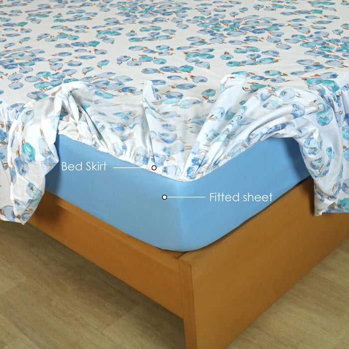 Azure Symphony Ruffled Fitted Sheet