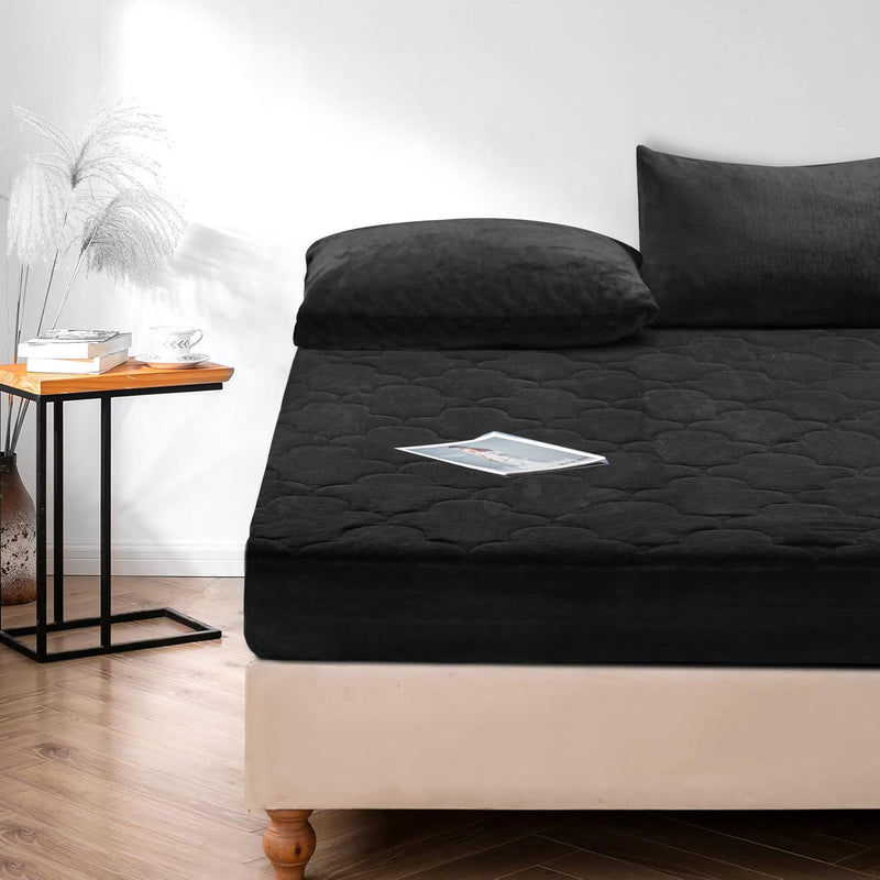 Plush Quilted Fleece Fitted Sheet