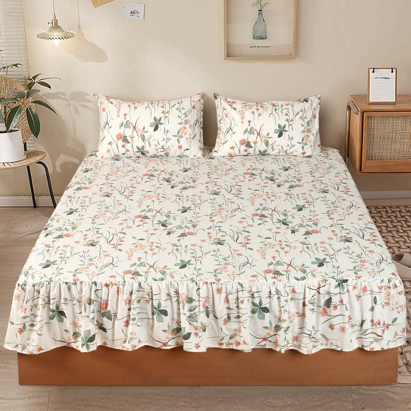 Botanical Bliss Ruffled Fitted Sheet