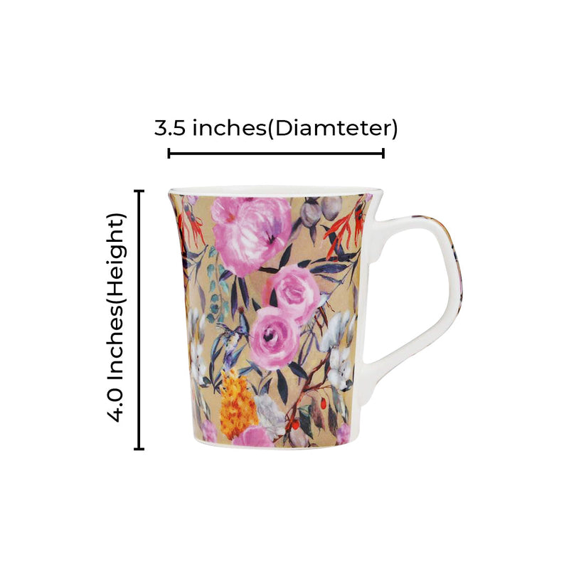 Floral pattern Luxury Bone-China Mug 350 ML