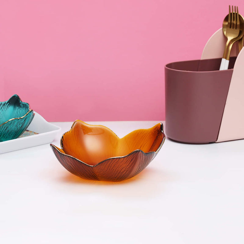 Asiatic Lily shaped Glass Serving Bowl