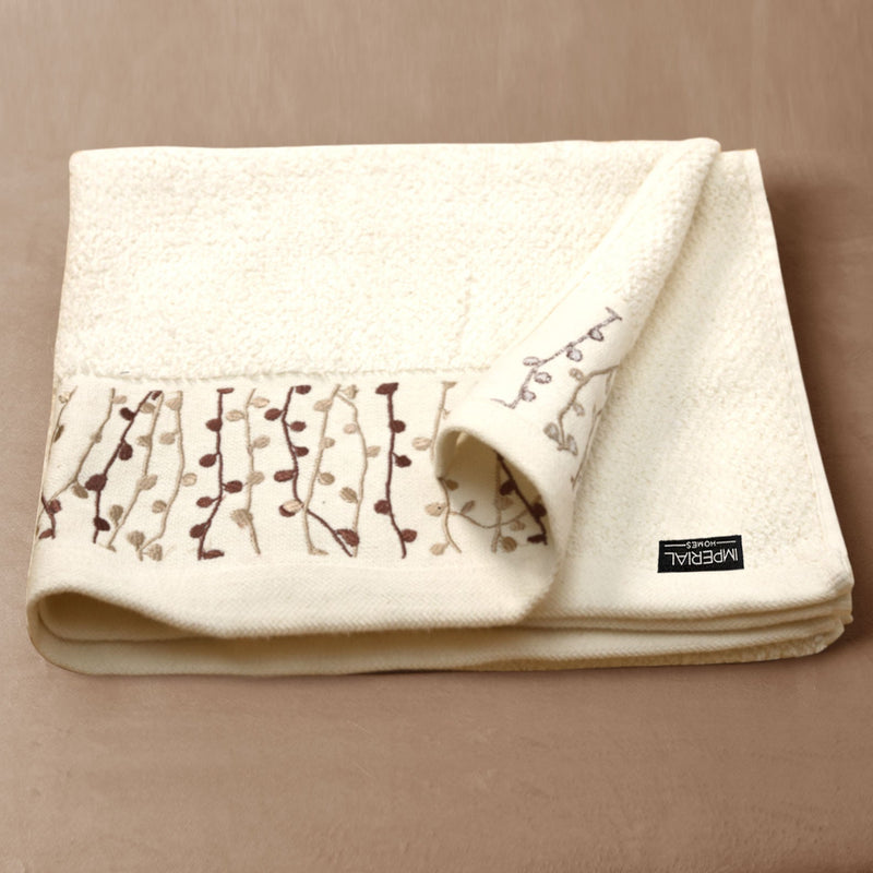 Leaf Branches 3d Satin Embroidered Towel