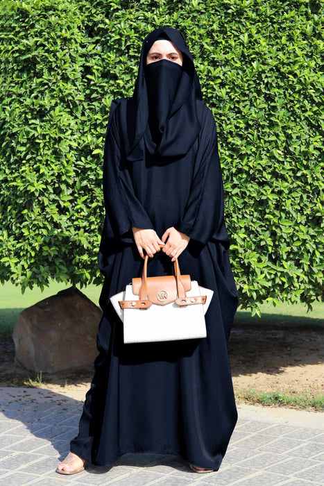 Navy Butterfly Abaya and Hijaab