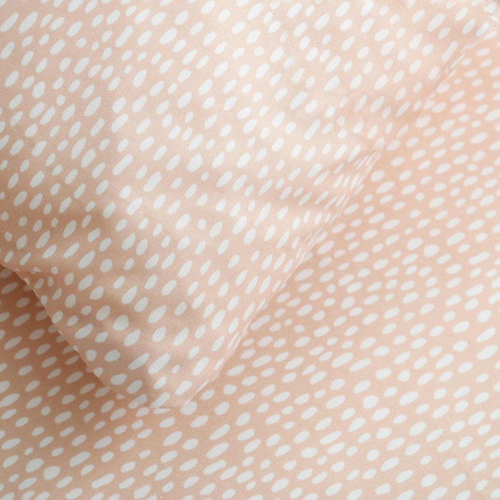 Peach Dots Crib Bedsheet & Pillow