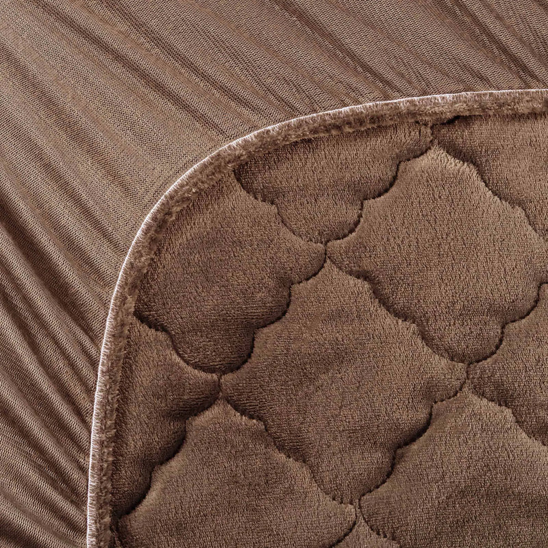 Plush Quilted Fleece Fitted Sheet Chocolate Brown