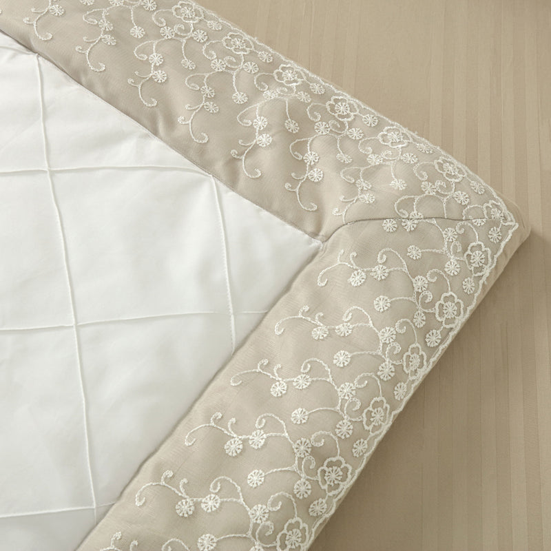 Premium Ivory Lace Comforter Set