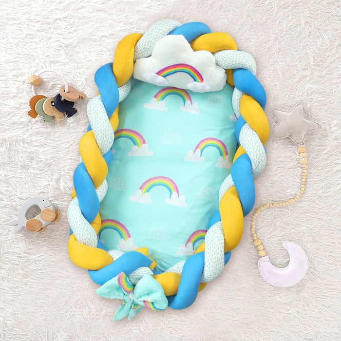 Rainbow Clouds Braided Snuggle Bed