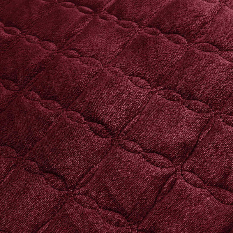 Luxury Quilted Fleece 6pc Bedding Set-Red