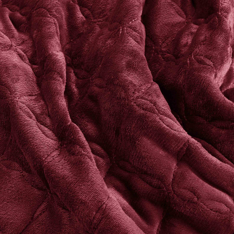 Luxury Quilted Fleece 6pc Bedding Set-Red