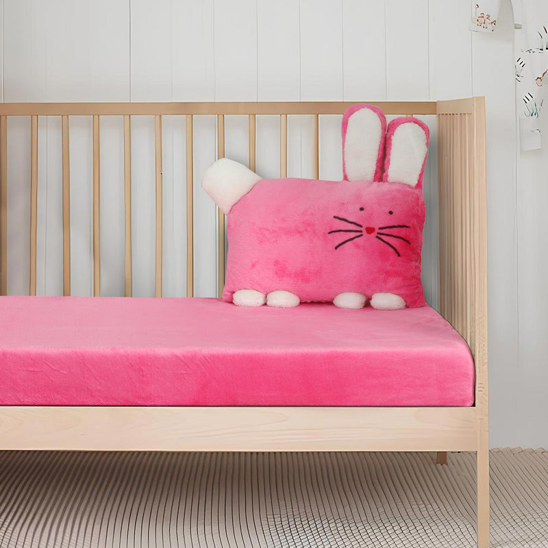 Dreamy Bunny Fleece Flat Sheet and Cushion