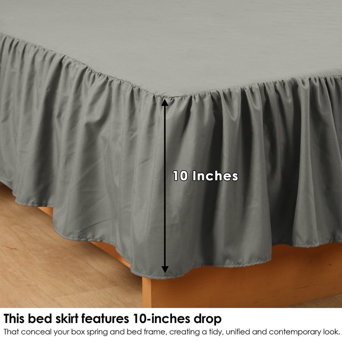 Solid Grey Ruffled Fitted Sheet